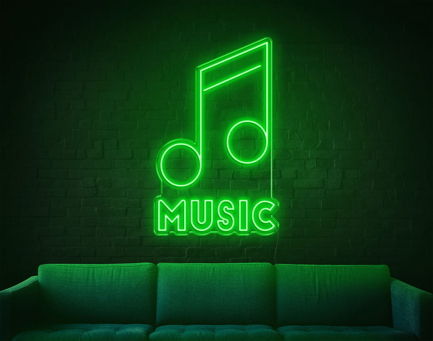 Music V1 LED Neon Sign - 14inch x 9inchGreen