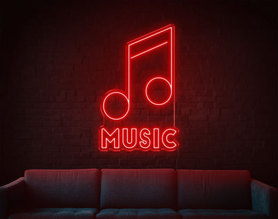 Music V1 LED Neon Sign - 14inch x 9inchRed