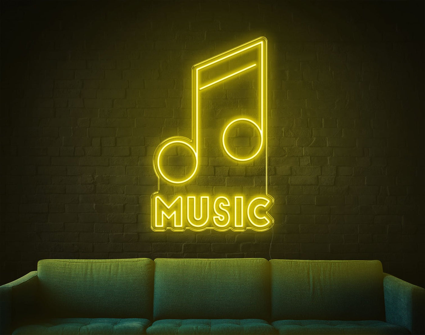 Music V1 LED Neon Sign - 14inch x 9inchYellow
