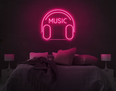 Music V2 LED Neon Sign - 19inch x 20inchLight Pink