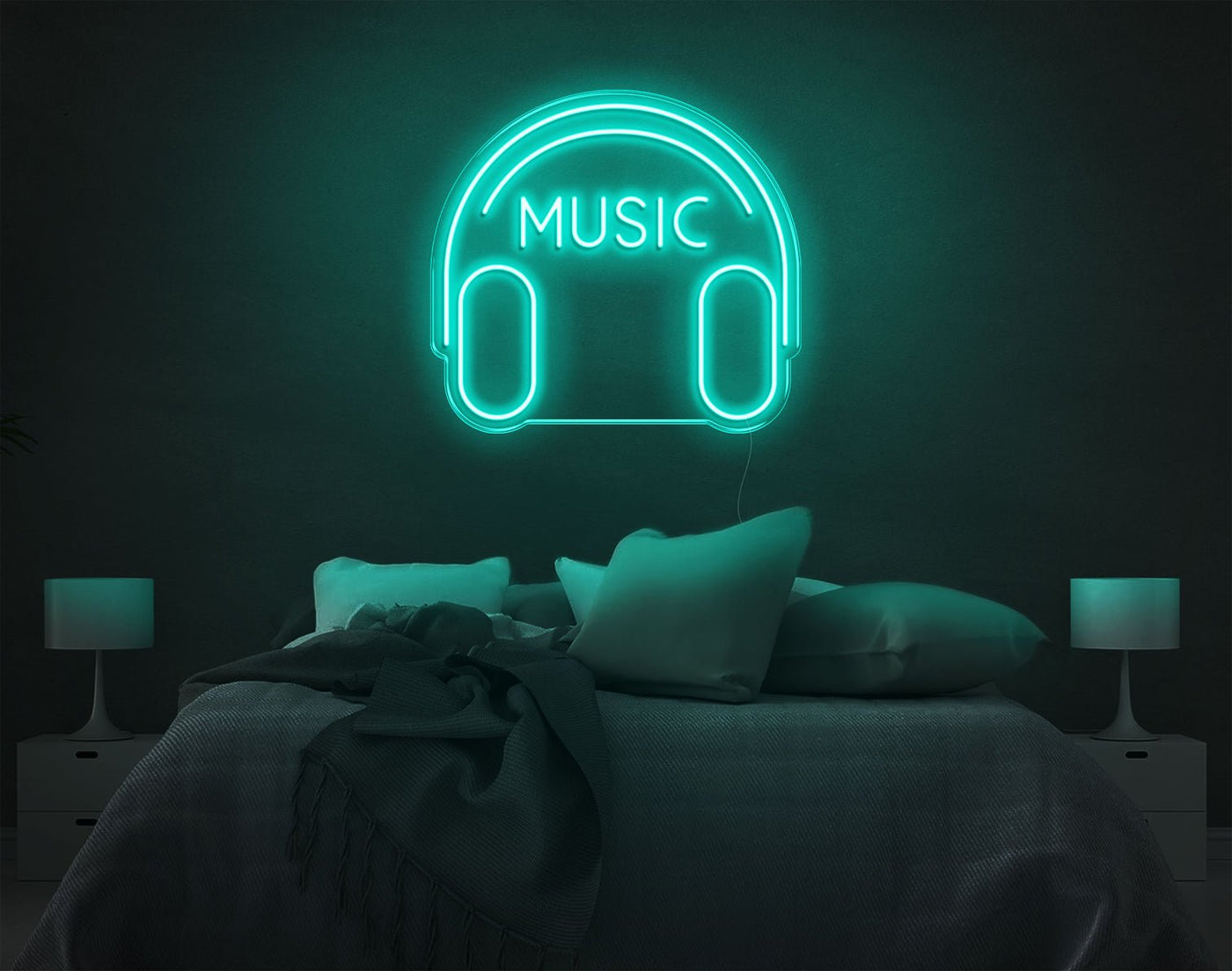 Music V2 LED Neon Sign - 19inch x 20inchTurquoise
