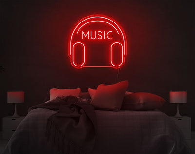 Music V2 LED Neon Sign - 19inch x 20inchRed