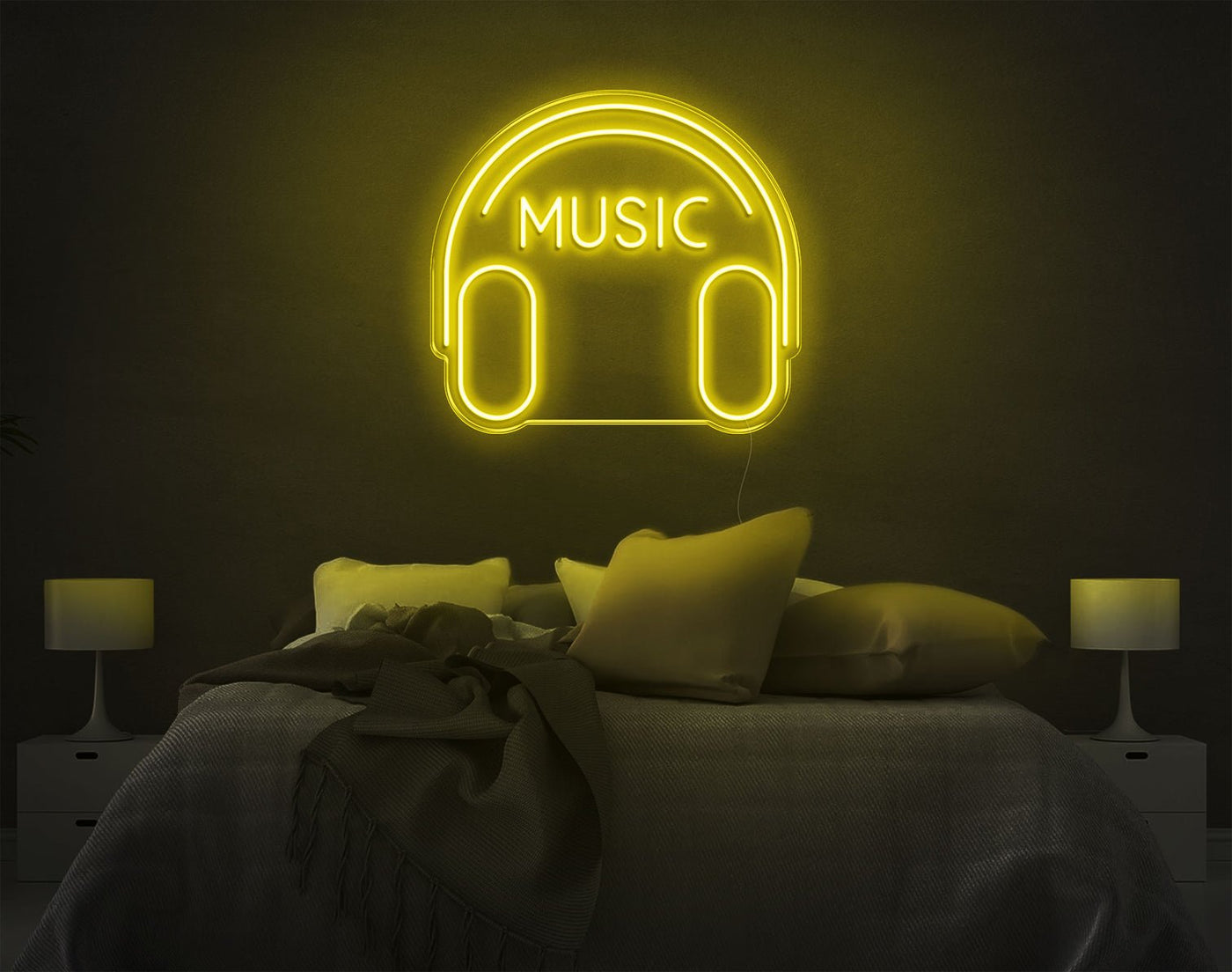 Music V2 LED Neon Sign - 19inch x 20inchYellow