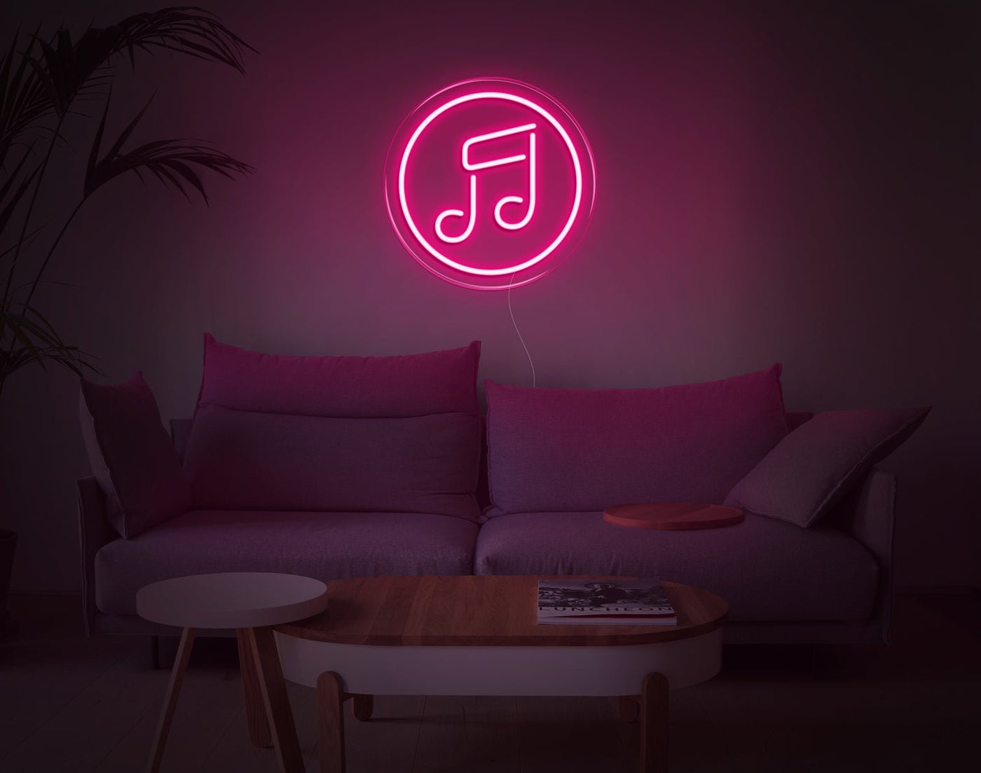 Music V3 LED Neon Sign - 11inch x 11inchLight Pink