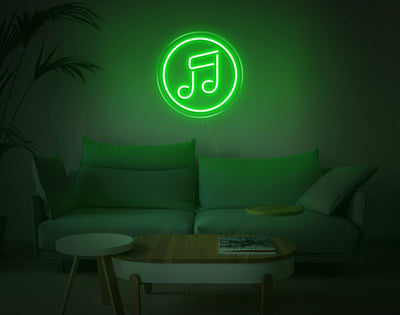 Music V3 LED Neon Sign - 11inch x 11inchGreen