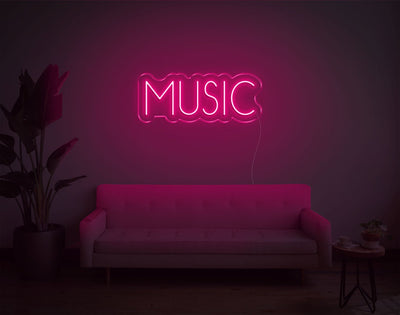 Music V4 LED Neon Sign - 9inch x 24inchLight Pink
