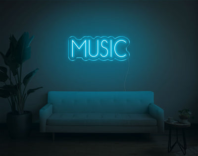 Music V4 LED Neon Sign - 9inch x 24inchLight Blue