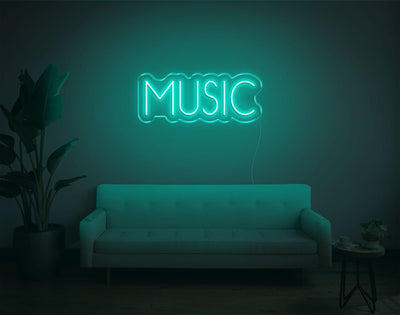Music V4 LED Neon Sign - 9inch x 24inchTurquoise