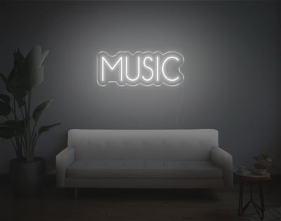 Music V4 LED Neon Sign - 9inch x 24inchWhite