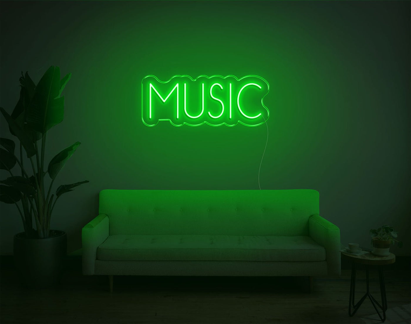 Music V4 LED Neon Sign - 9inch x 24inchGreen