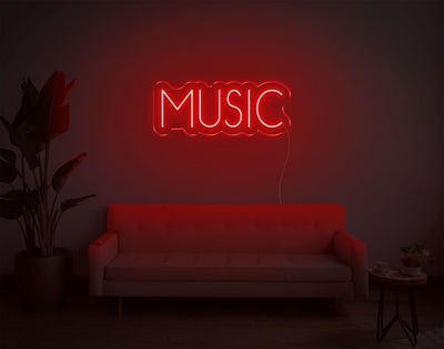 Music V4 LED Neon Sign - 9inch x 24inchRed