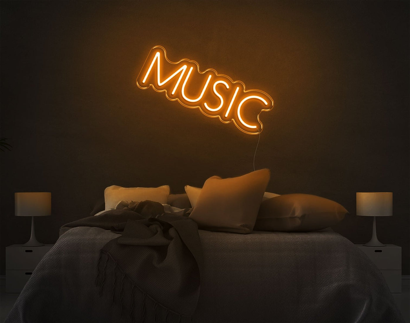 Music V5 LED Neon Sign - 11inch x 18inchOrange