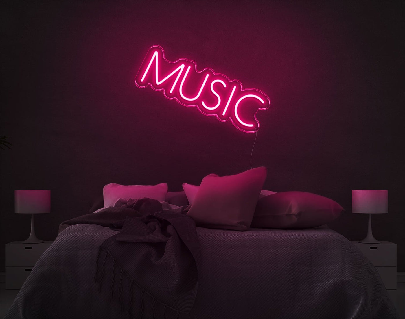Music V5 LED Neon Sign - 11inch x 18inchLight Pink