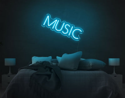 Music V5 LED Neon Sign - 11inch x 18inchLight Blue