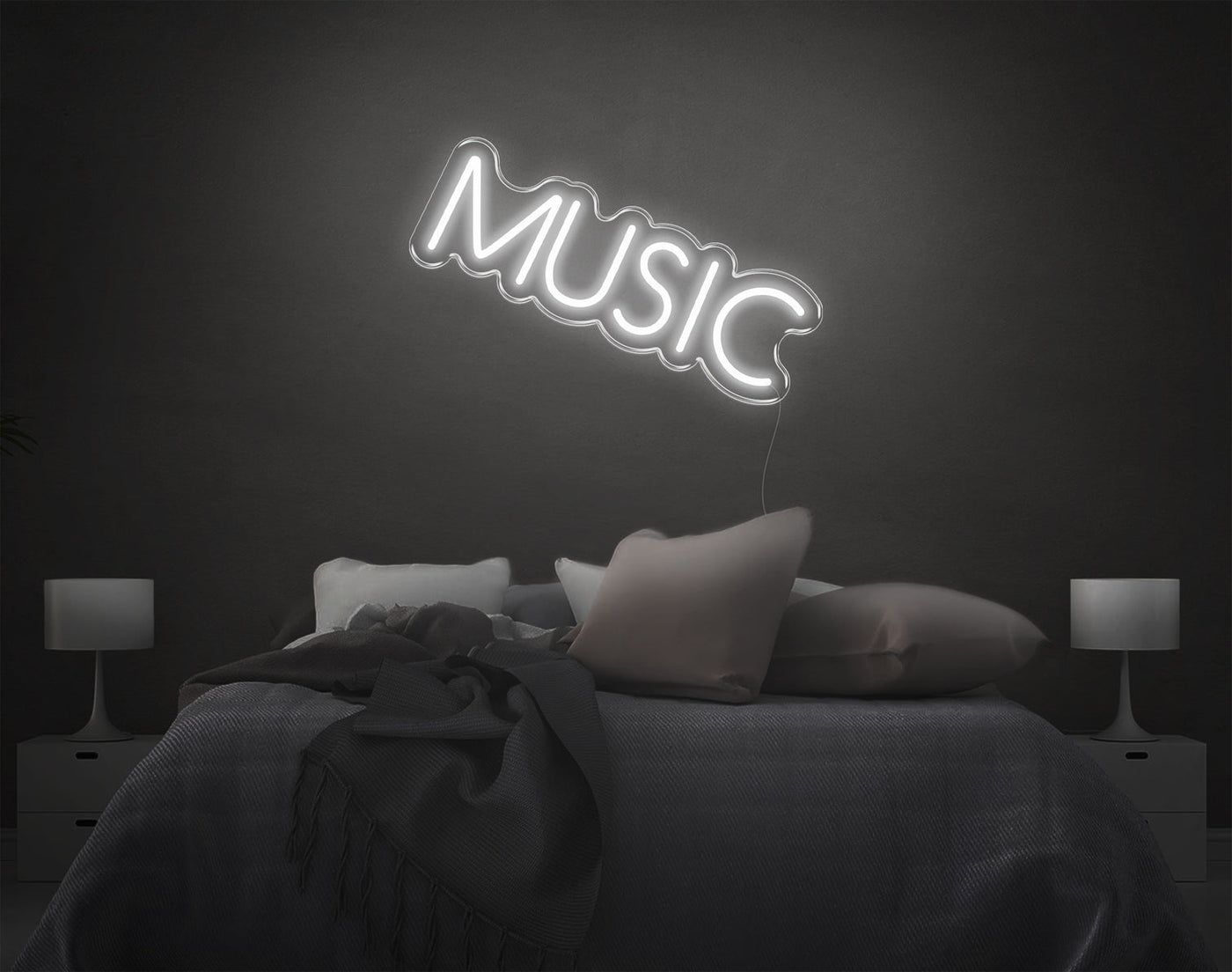Music V5 LED Neon Sign - 11inch x 18inchWhite
