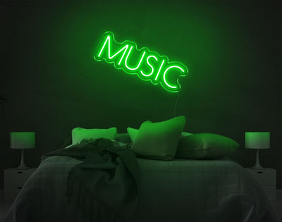 Music V5 LED Neon Sign - 11inch x 18inchGreen
