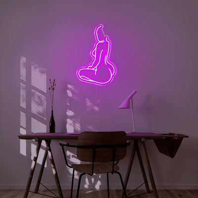 Naked Body LED Neon Sign - 18inch x 27inchPurple