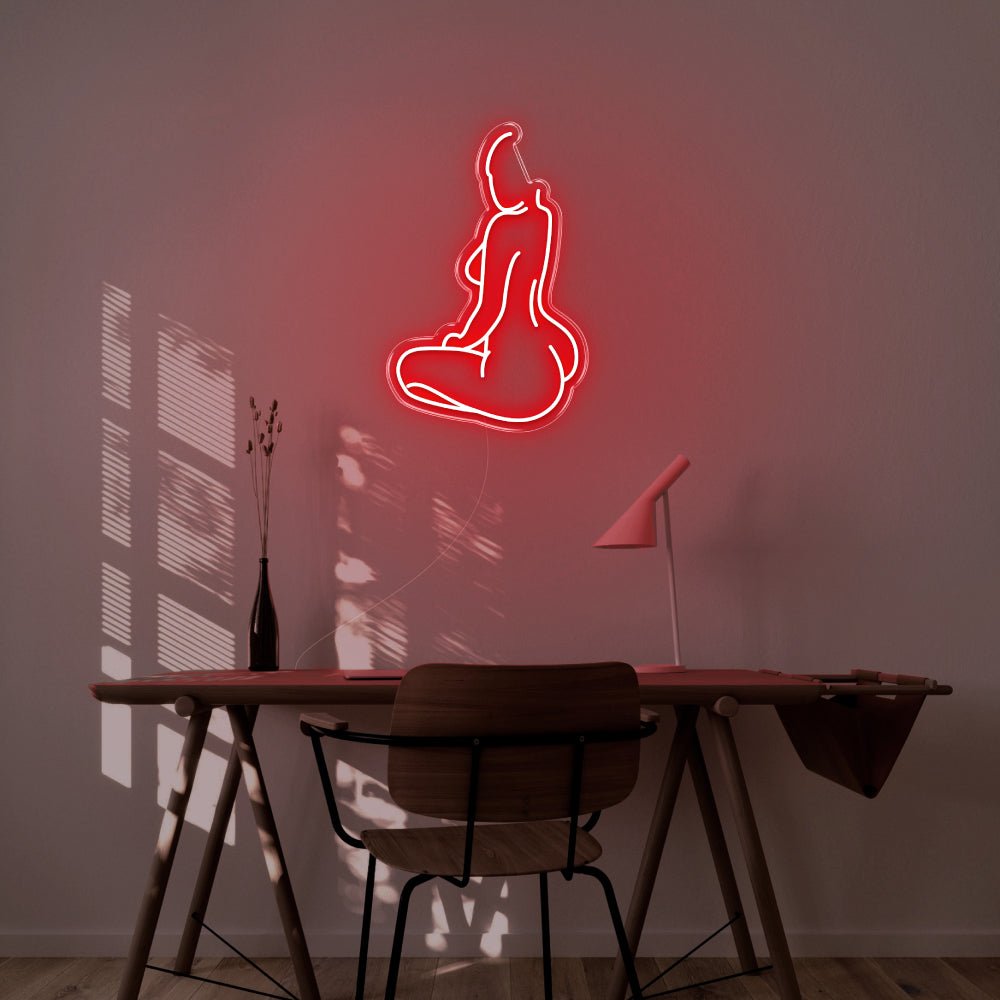 Naked Body LED Neon Sign - 18inch x 27inchRed