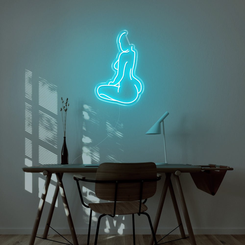 Naked Body LED Neon Sign - 18inch x 27inchTurquoise