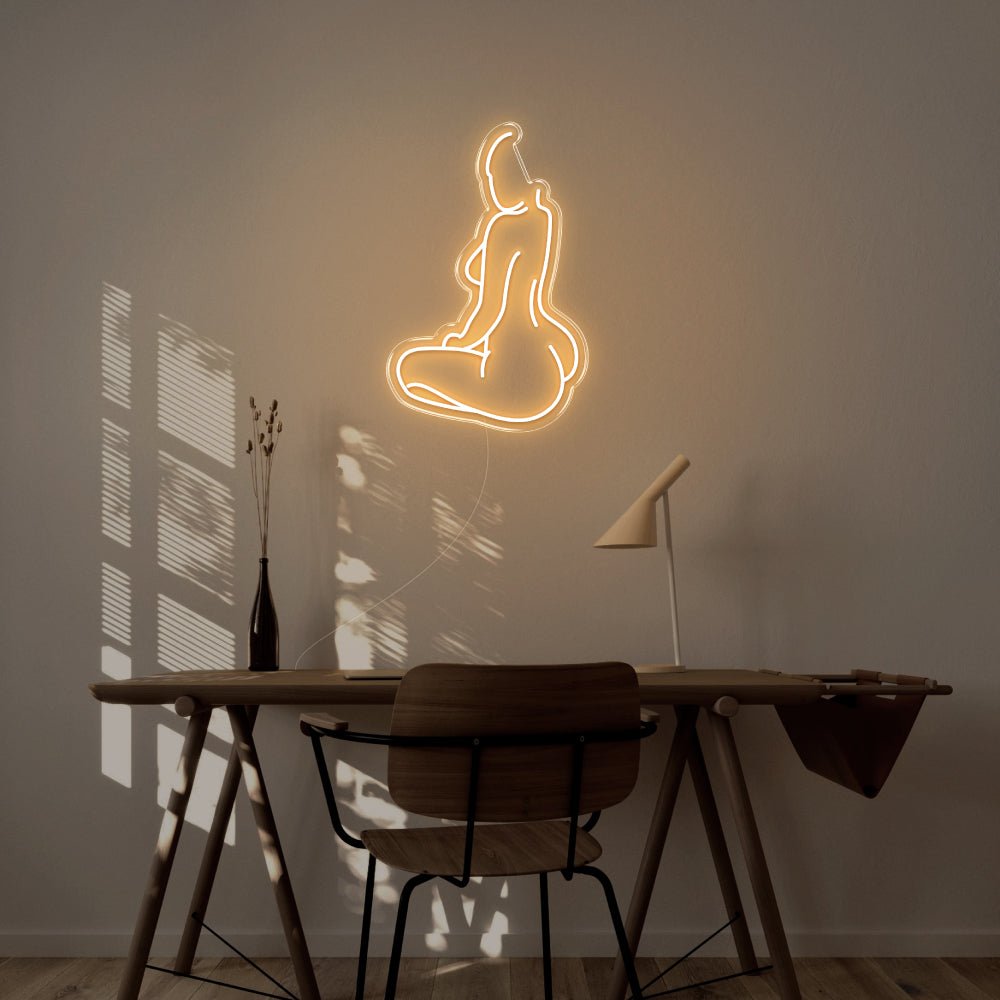 Naked Body LED Neon Sign - 18inch x 27inchWhite