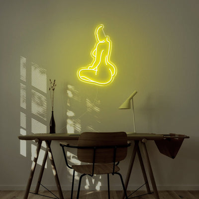 Naked Body LED Neon Sign - 18inch x 27inchYellow