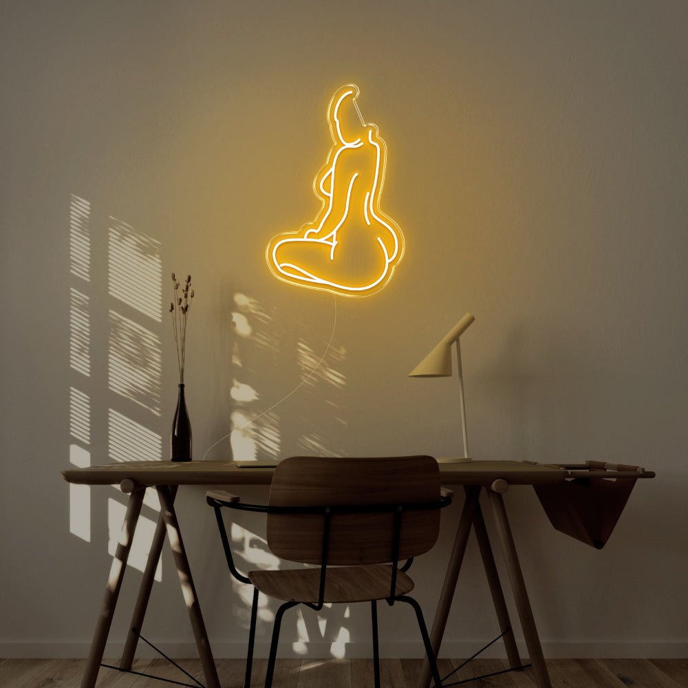 Naked Body LED Neon Sign - 18inch x 27inchGold
