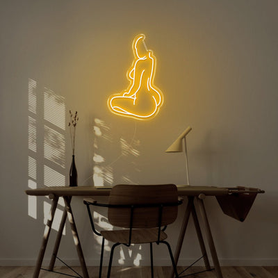 Naked Body LED Neon Sign - 18inch x 27inchGold