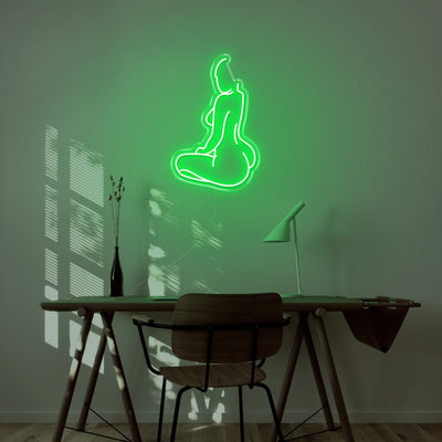 Naked Body LED Neon Sign - 18inch x 27inchGreen