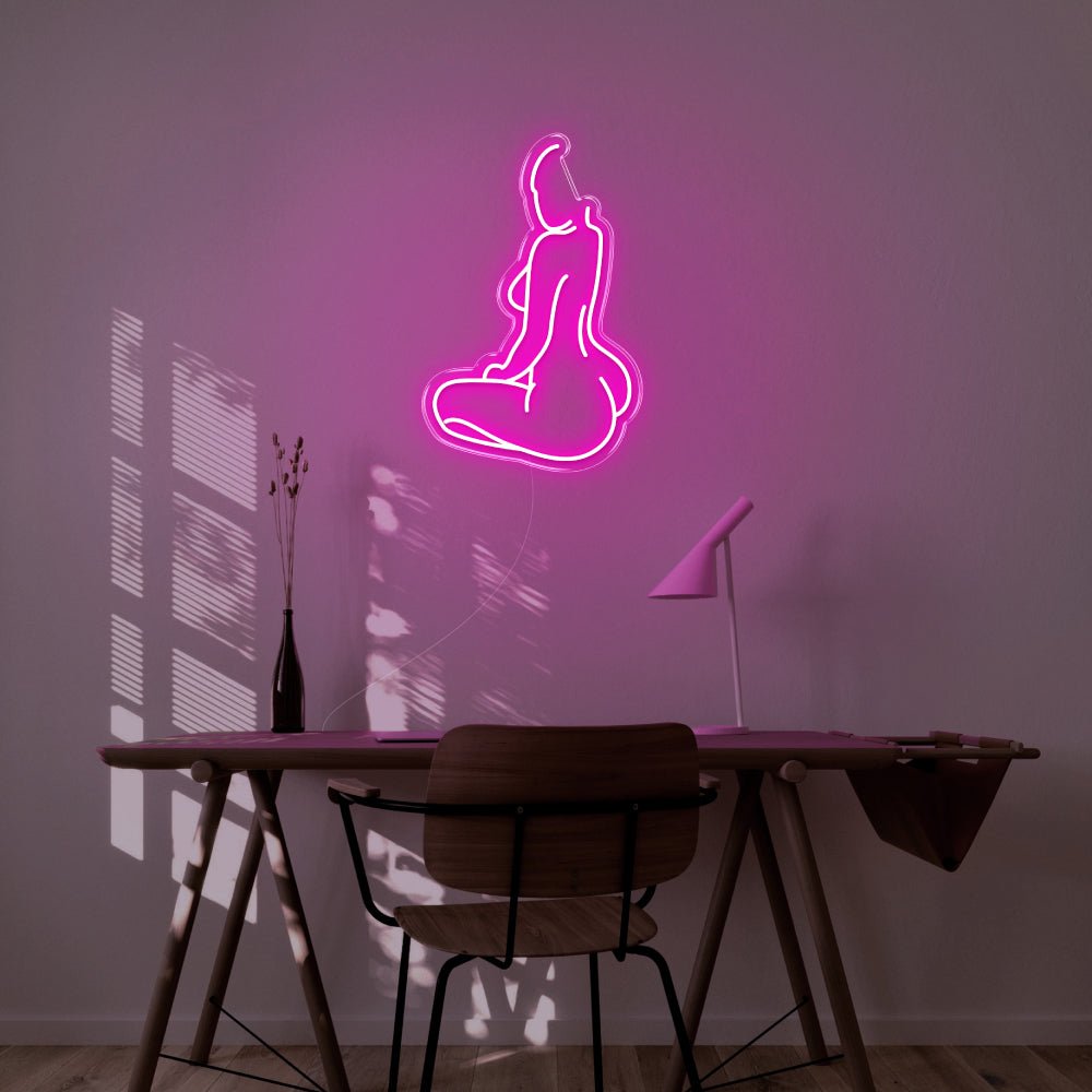 Naked Body LED Neon Sign - 18inch x 27inchHot Pink