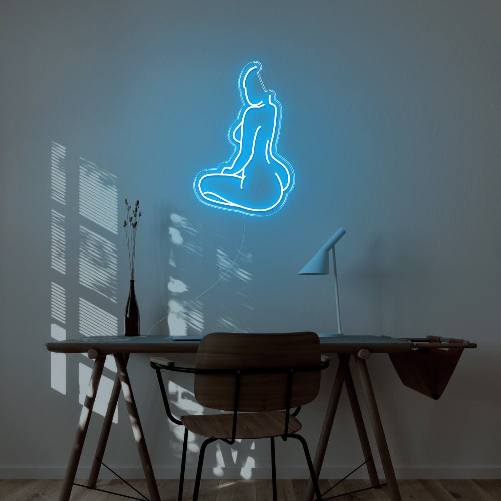 Naked Body LED Neon Sign - 18inch x 27inchIce Blue