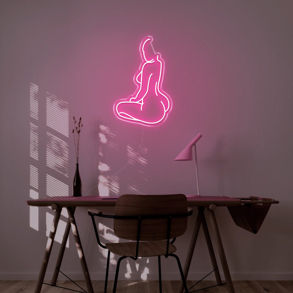 Naked Body LED Neon Sign - 18inch x 27inchLight Pink