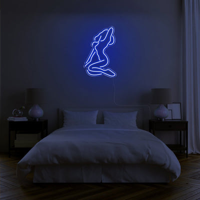 Naked Lady LED Neon Sign - 19inch x 30inchBlue