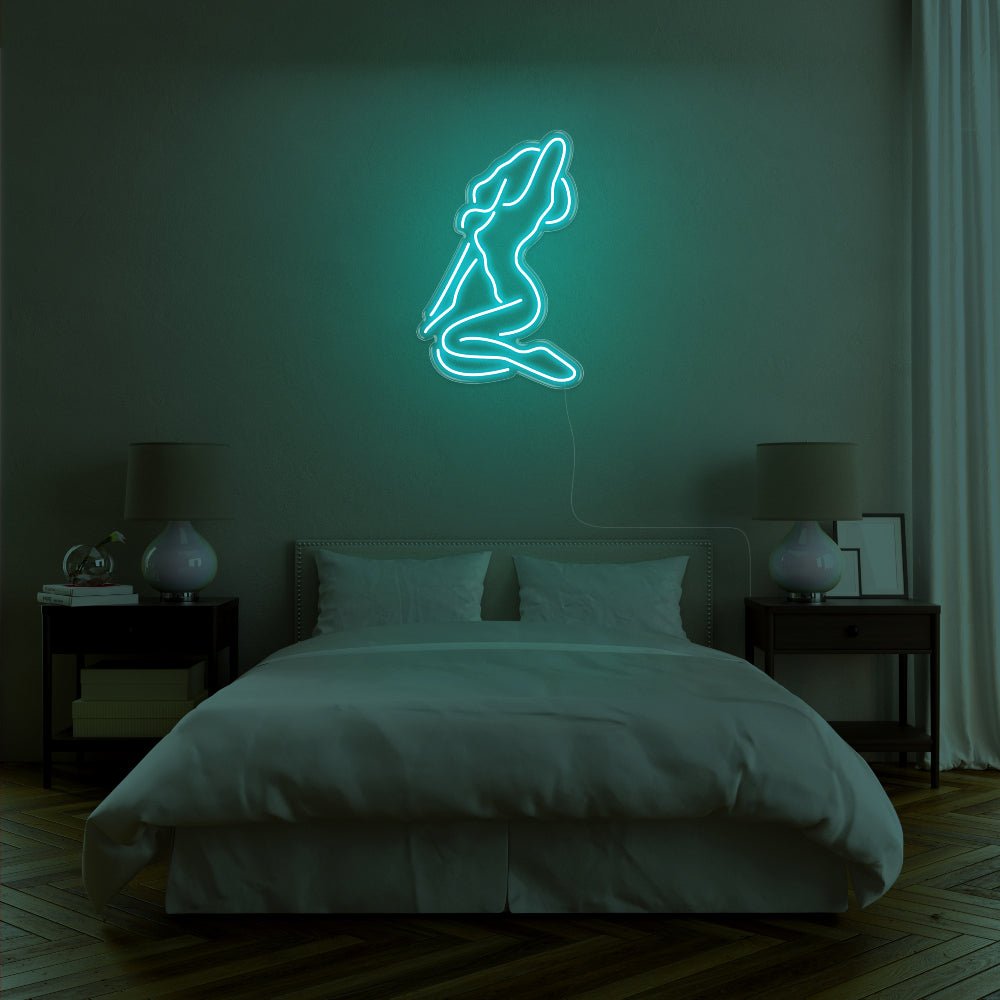 Naked Lady LED Neon Sign - 19inch x 30inchTurquoise