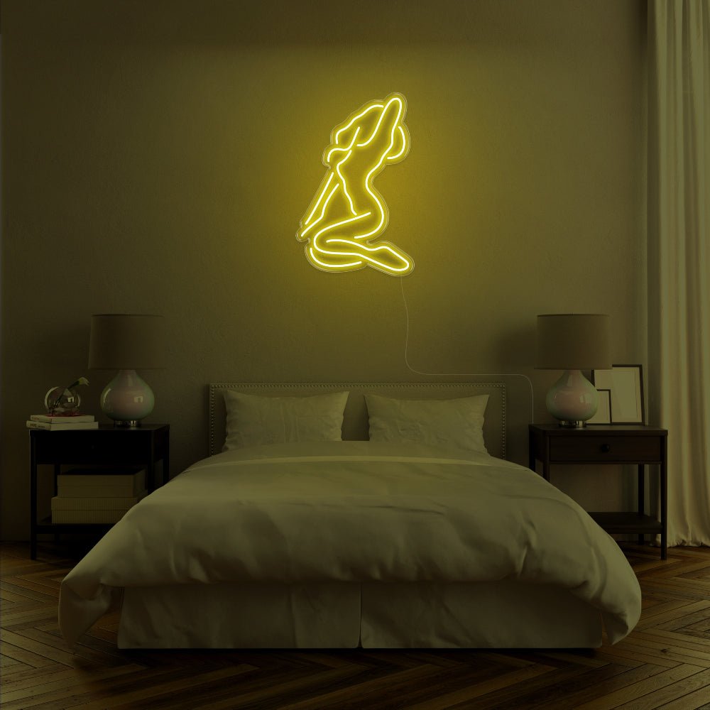 Naked Lady LED Neon Sign - 19inch x 30inchYellow