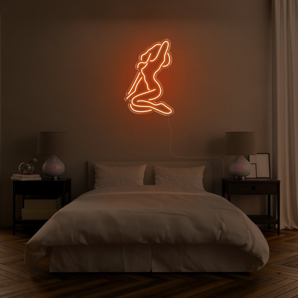 Naked Lady LED Neon Sign - 19inch x 30inchDark Orange