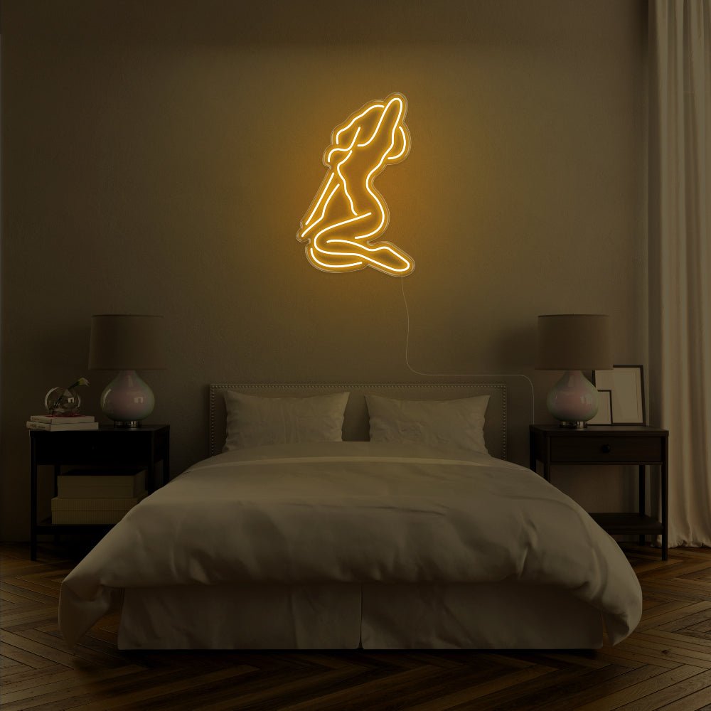 Naked Lady LED Neon Sign - 19inch x 30inchGold