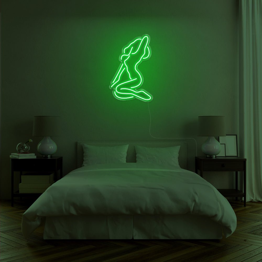 Naked Lady LED Neon Sign - 19inch x 30inchGreen