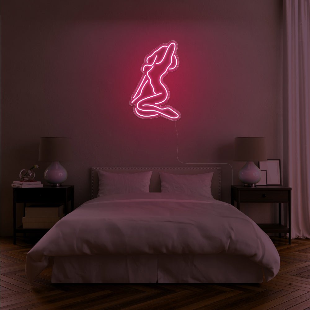Naked Lady LED Neon Sign - 19inch x 30inchLight Pink