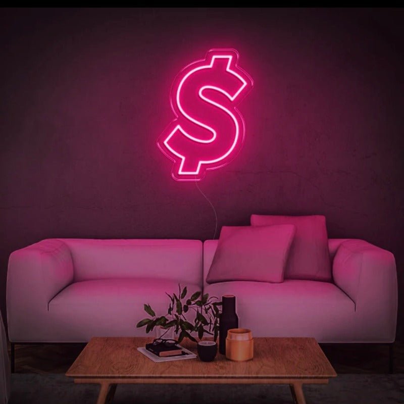 NEON DOLLAR SIGN - Pink30 inches