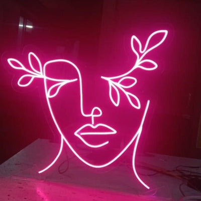 neon&sign - Aesthetic Face Neon Sign - Purple30 inches