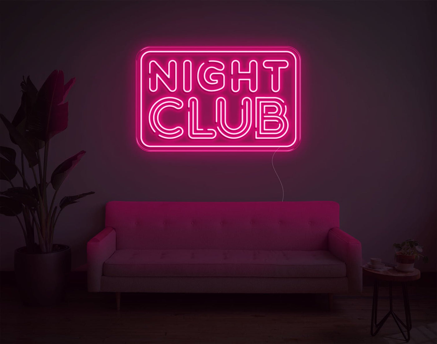 Night Club LED Neon Sign - 19inch x 30inchLight Pink