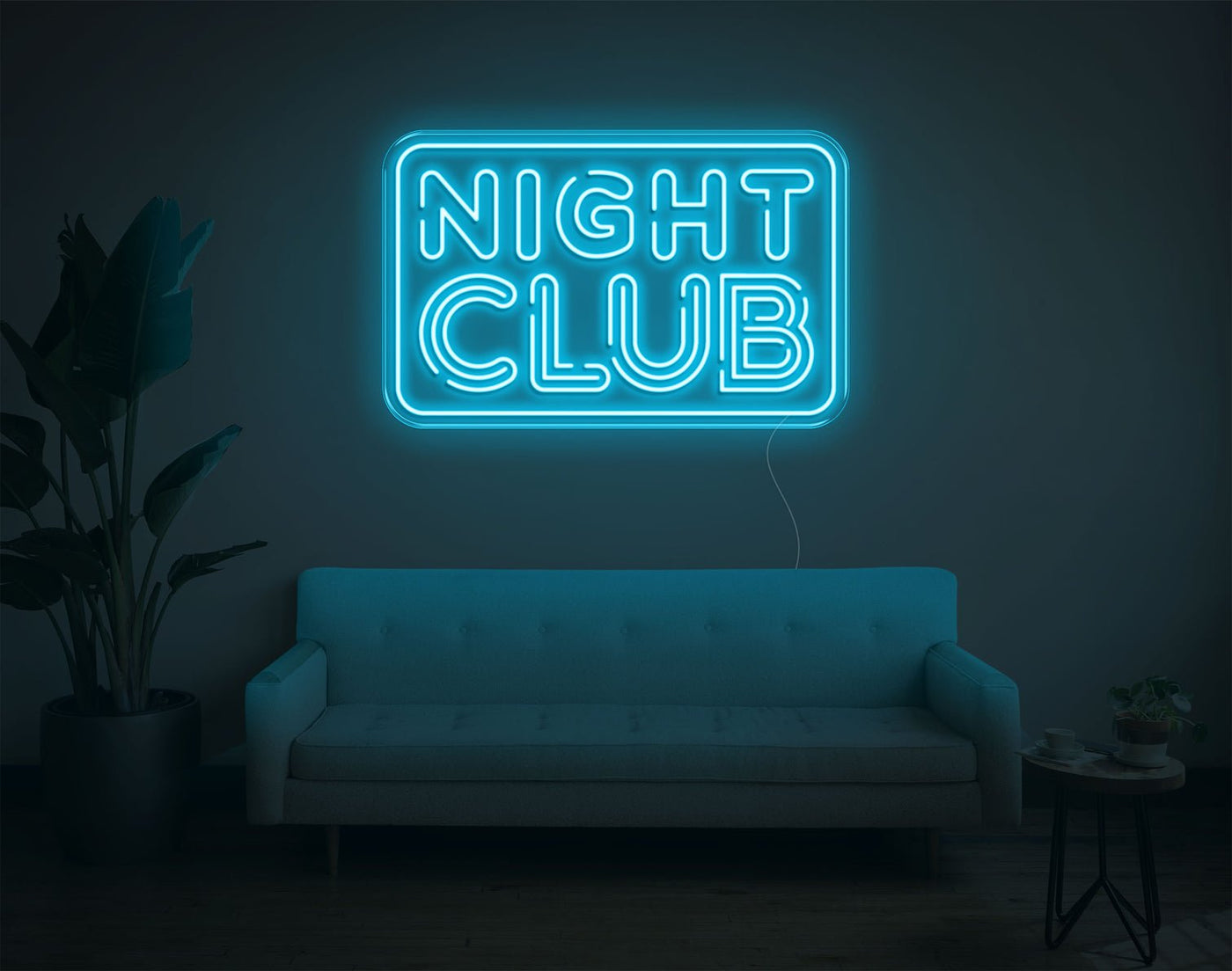 Night Club LED Neon Sign - 19inch x 30inchLight Blue