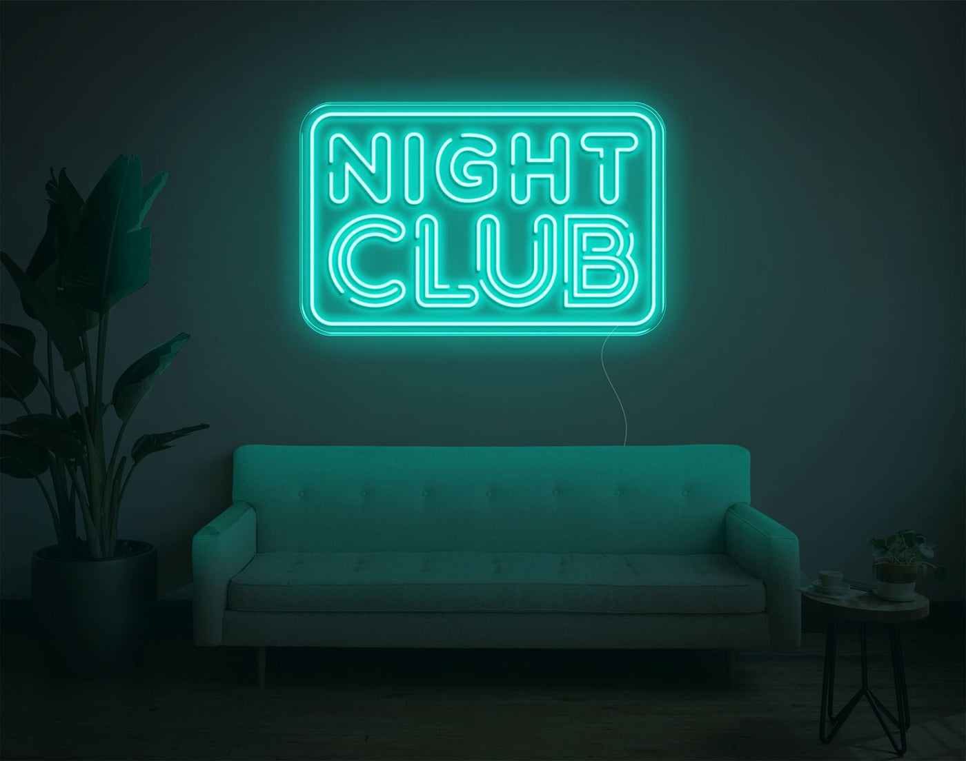 Night Club LED Neon Sign - 19inch x 30inchTurquoise