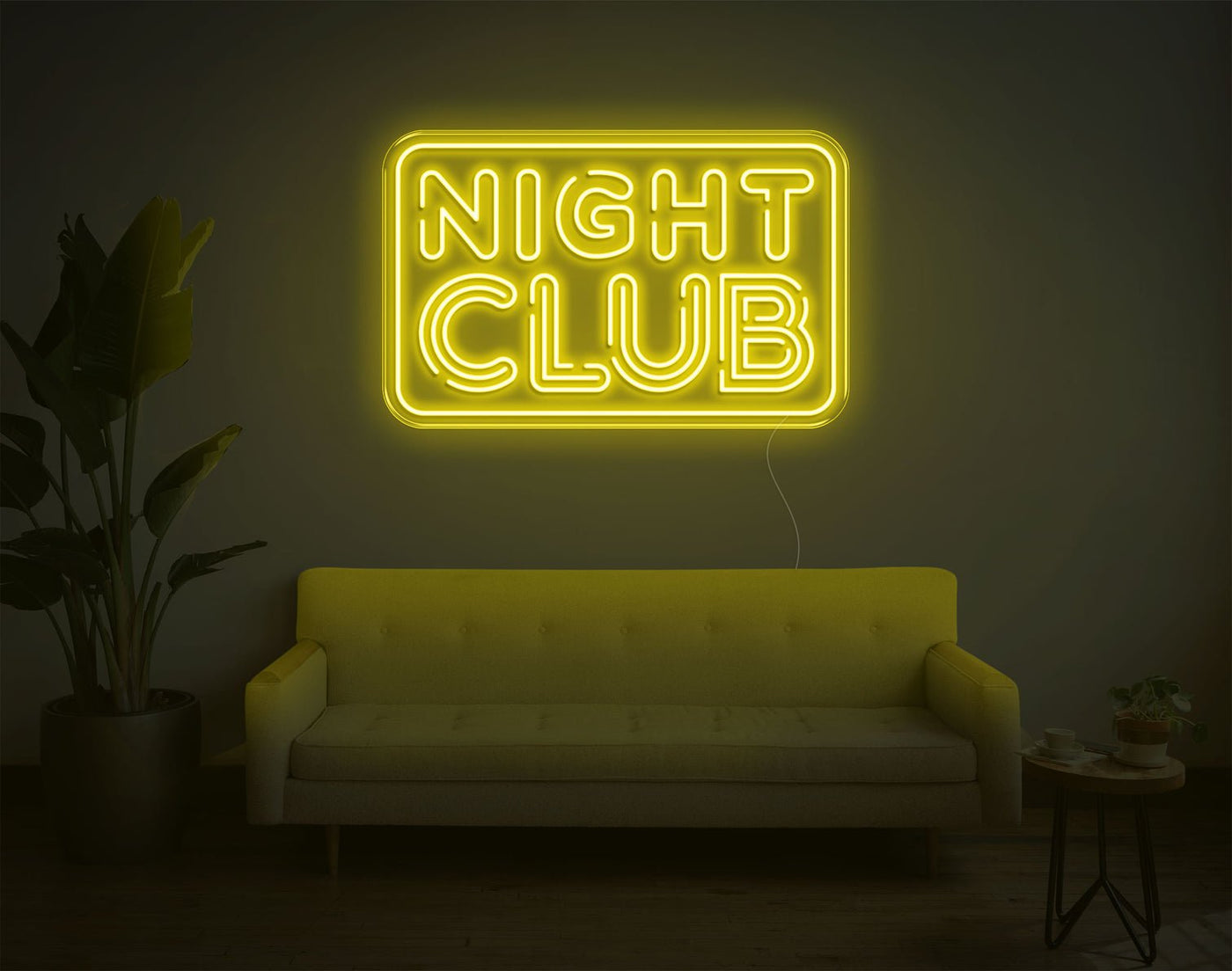 Night Club LED Neon Sign - 19inch x 30inchYellow