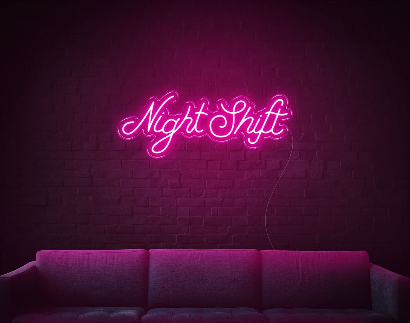 Nightshift LED Neon Sign - 11inch x 30inchLight Pink
