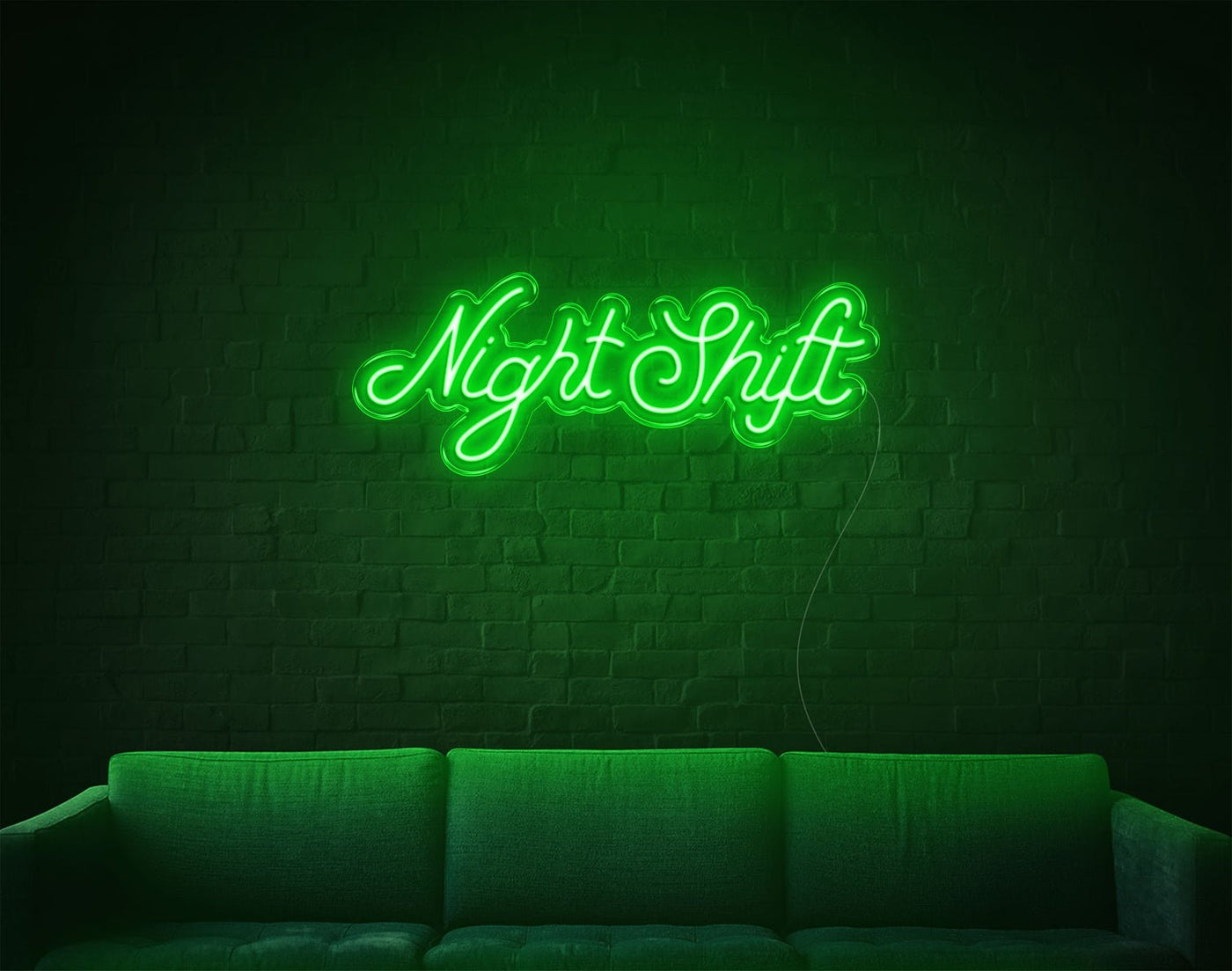 Nightshift LED Neon Sign - 11inch x 30inchGreen