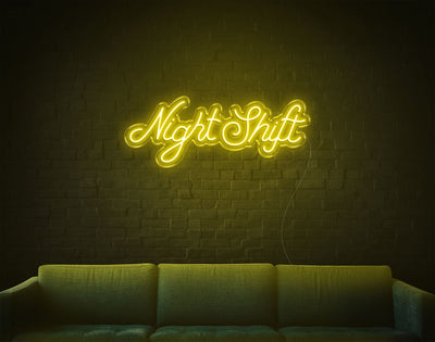 Nightshift LED Neon Sign - 11inch x 30inchYellow