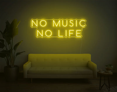 No Music No Life LED Neon Sign - 12inch x 34inchHot Pink