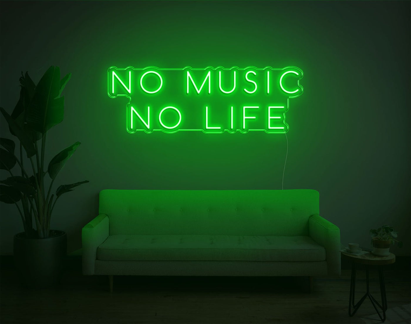 No Music No Life LED Neon Sign - 12inch x 34inchHot Pink
