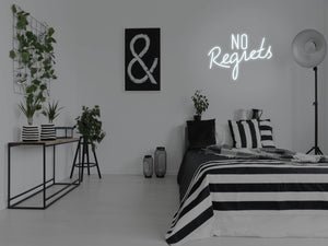 No Regrets LED Neon Sign - Pink